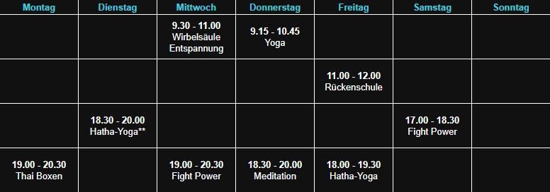 Sepps Fitness Kursplan Hösbach Raum 1 03.10.19